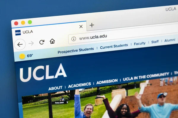 Londra, İngiltere - 17th Mayıs 2018: University of California, Los Angeles - bir kamu araştırma Üniversitesi yılında Westwood ilçe Los Angeles, üzerinde 17 Mayıs 2018 için resmi web sitesi ana sayfası.