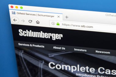 Londra, İngiltere - 31st Mayıs 2018: Schlumberger Limited - 31 Mayıs 2018 üzerinde dünyanın en büyük petrol sahası hizmetleri şirketi için resmi web sitesi ana sayfası.