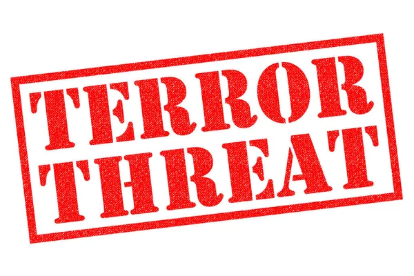 Terror Threat Red Rubber Stamp White Background — Stock Photo, Image