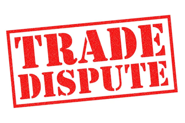 Trade Dispute Red Rubber Stamp White Background — Stock Photo, Image