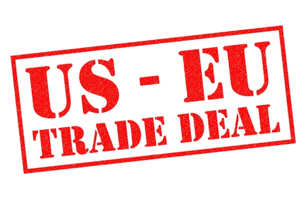 Trade Deal Red Rubber Stamp White Background — Stock Photo, Image