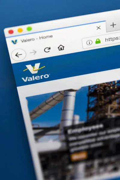 London May 29Th 2018 Homepage Official Website Valero Energy Manufacturer — Stock Photo, Image