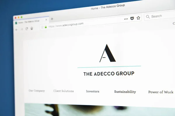 ロンドン イギリス 2018 2018 世界の企業を人材派遣最大温度 アデコ グループの公式サイトのホームページ — ストック写真