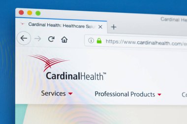 Londra, İngiltere - 29th Mayıs 2018: Kardinal sağlık Inc - Ohio, 29 Mayıs 2018 temel sağlık hizmetleri şirketi için resmi web sitesi ana sayfası.
