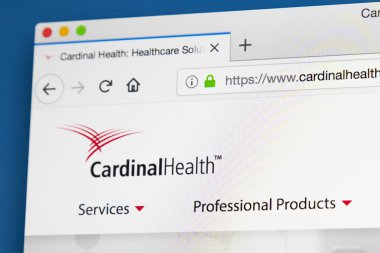 Londra, İngiltere - 29th Mayıs 2018: Kardinal sağlık Inc - Ohio, 29 Mayıs 2018 temel sağlık hizmetleri şirketi için resmi web sitesi ana sayfası.