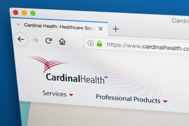 Londra, İngiltere - 29th Mayıs 2018: Kardinal sağlık Inc - Ohio, 29 Mayıs 2018 temel sağlık hizmetleri şirketi için resmi web sitesi ana sayfası.