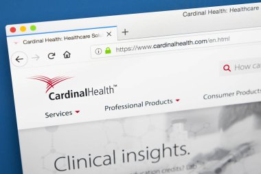 Londra, İngiltere - 29th Mayıs 2018: Kardinal sağlık Inc - Ohio, 29 Mayıs 2018 temel sağlık hizmetleri şirketi için resmi web sitesi ana sayfası.