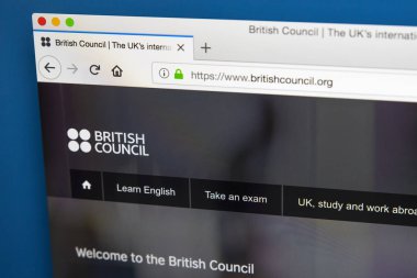 Londra, İngiltere - 23 Mayıs 2018: British Council - Uluslararası Kültür ve eğitim fırsatları, 23 Mayıs 2018 üzerinde uzmanlaşmış İngiliz Örgütü için resmi web sitesi ana sayfası.