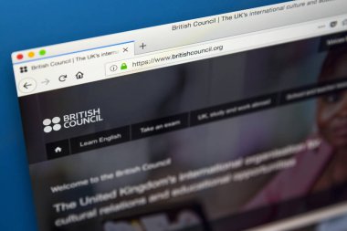 Londra, İngiltere - 23 Mayıs 2018: British Council - Uluslararası Kültür ve eğitim fırsatları, 23 Mayıs 2018 üzerinde uzmanlaşmış İngiliz Örgütü için resmi web sitesi ana sayfası.