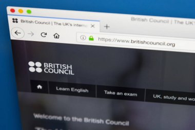 Londra, İngiltere - 23 Mayıs 2018: British Council - Uluslararası Kültür ve eğitim fırsatları, 23 Mayıs 2018 üzerinde uzmanlaşmış İngiliz Örgütü için resmi web sitesi ana sayfası.