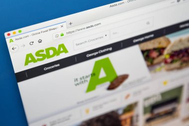 Londra, İngiltere - 23 Mayıs 2018: Asda - 23 Mayıs 2018 üzerinde İngiliz süpermarket perakendeci için resmi web sitesi ana sayfası.