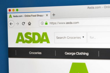 Londra, İngiltere - 23 Mayıs 2018: Asda - 23 Mayıs 2018 üzerinde İngiliz süpermarket perakendeci için resmi web sitesi ana sayfası.
