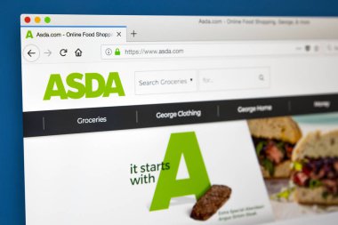 Londra, İngiltere - 23 Mayıs 2018: Asda - 23 Mayıs 2018 üzerinde İngiliz süpermarket perakendeci için resmi web sitesi ana sayfası.