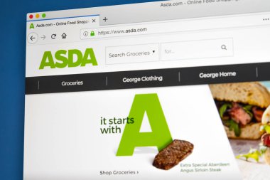 Londra, İngiltere - 23 Mayıs 2018: Asda - 23 Mayıs 2018 üzerinde İngiliz süpermarket perakendeci için resmi web sitesi ana sayfası.