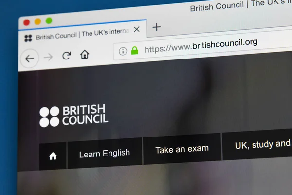 Londra Maggio 2018 Homepage Del Sito Ufficiale Del British Council — Foto Stock