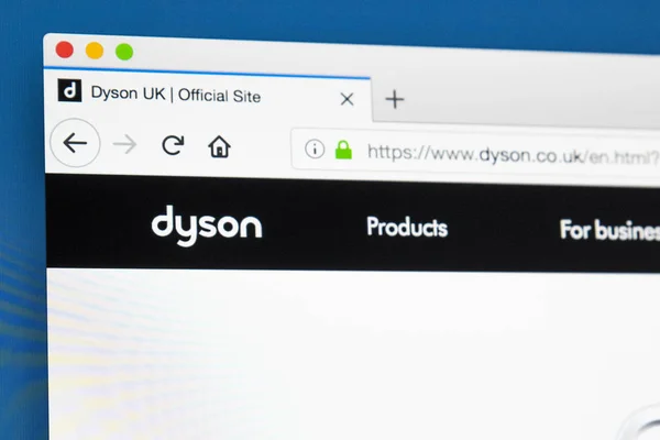 Londres Reino Unido Mayo 2018 Página Web Oficial Dyson Ltd — Foto de Stock