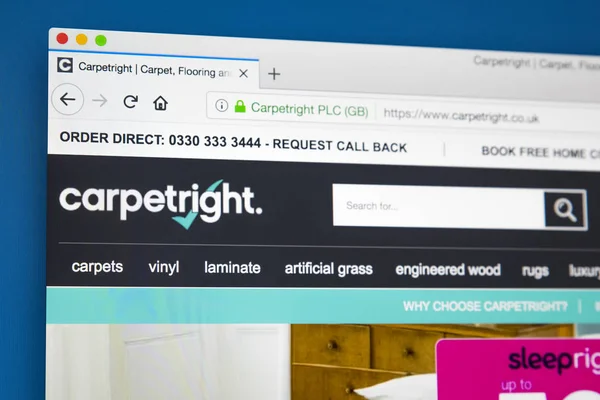 London Mai 2018 Die Homepage Der Offiziellen Webseite Von Carpetright — Stockfoto