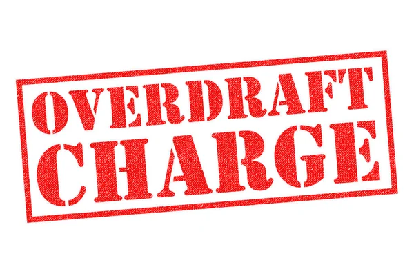 Overdraft Charge Red Rubber Stamp White Background — Stock Photo, Image
