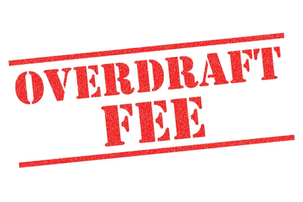 Overdraft Fee Timbro Gomma Rosso Sfondo Bianco — Foto Stock