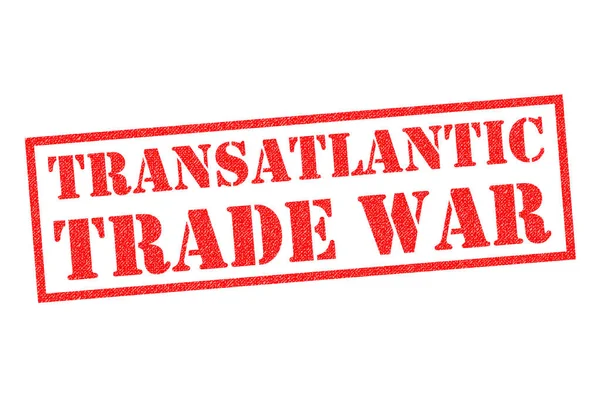 Trasatlántico Guerra Comercio Sello Goma Roja Sobre Fondo Blanco — Foto de Stock