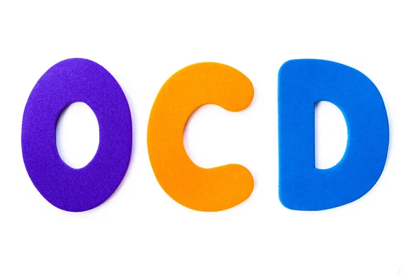 Ocd Opsessive Compulsive Disorder Spelt Out Coloured Letters — Stock Photo, Image