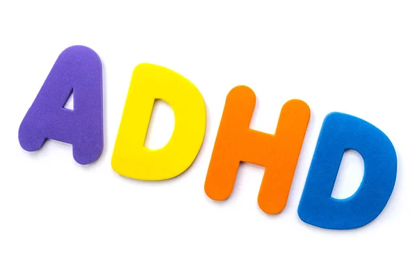 Adhd Attention Deficit Hyperactivity Disorder Spelt Out Coloured Letters — Stock Photo, Image