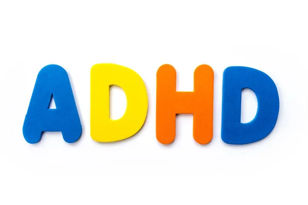 Adhd Attention Deficit Hyperactivity Disorder Spelt Out Coloured Letters — Stock Photo, Image