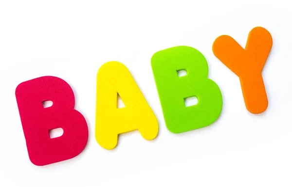 Λέξη Μωρό Διευκρινίζονται Χρωματιστά Γράμματα — Φωτογραφία Αρχείου