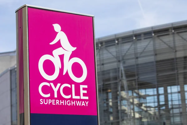 Londýn Červen 2018 Označení Pro Jednu Cyklu Superdálnic Centru Londýna — Stock fotografie