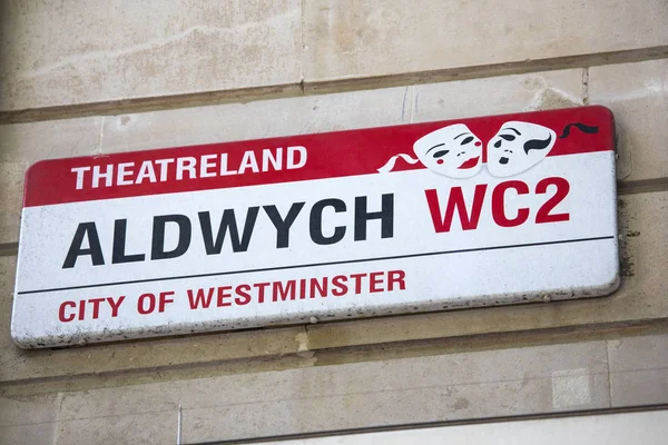 London Juni 2018 Ein Straßenschild Für Aldwych Der Stadt Westminster — Stockfoto