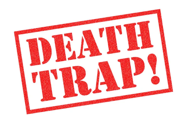 Death Trap Red Rubber Stamp White Background — Stock Photo, Image