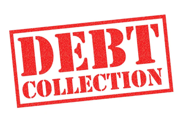 债务收集红色橡皮戳在白色背景上 — 图库照片