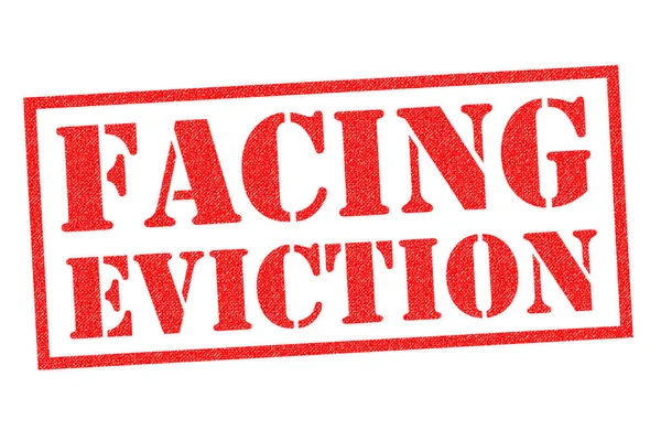 Facing Eviction Red Rubber Stamp White Background — Stock Photo, Image