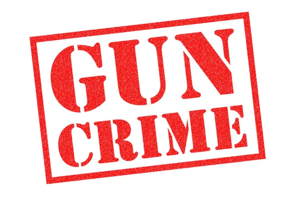 Gun Pieczątka Przestępczości Czerwony Białym Tle — Zdjęcie stockowe