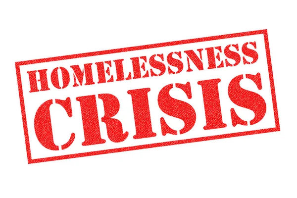 Homelessness Crisis Red Rubber Stamp White Background — Stock Photo, Image