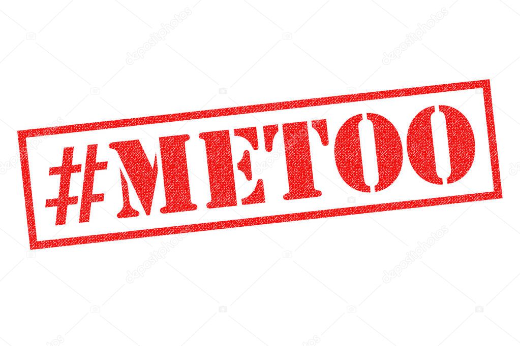 #METOO red rubber stamp over a white background.