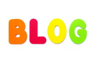 Blog çok renkli harflerle spelt kelime.
