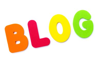 Blog çok renkli harflerle spelt kelime.