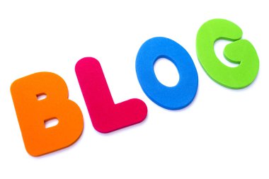 Blog çok renkli harflerle spelt kelime.