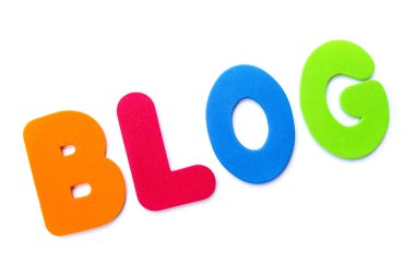 Blog çok renkli harflerle spelt kelime.