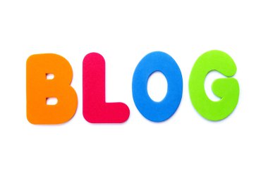 Blog çok renkli harflerle spelt kelime.