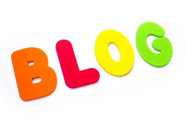 Blog çok renkli harflerle spelt kelime.