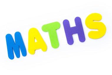 Matematik çok renkli harflerle spelt kelime.