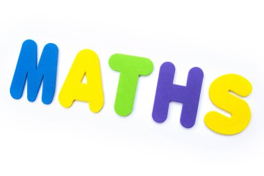 Matematik çok renkli harflerle spelt kelime.