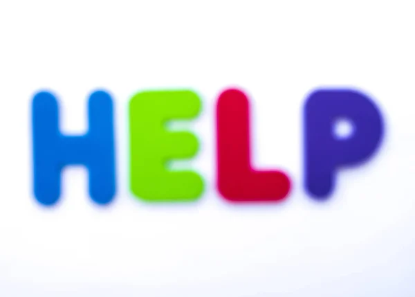 Word Help Blurred White Background — Stock Photo, Image