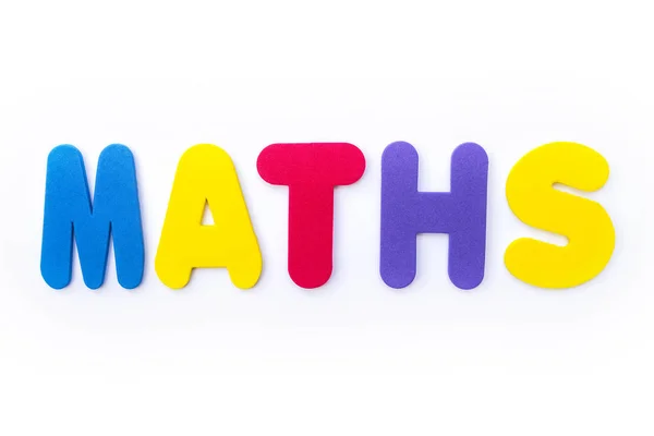 Das Wort Mathematik Mehrfarbigen Buchstaben Geschrieben — Stockfoto