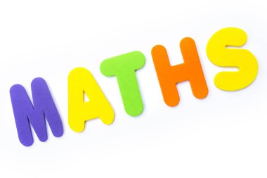 Matematik çok renkli harflerle spelt kelime.