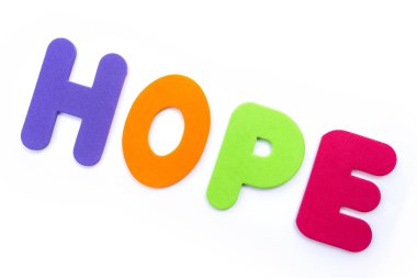 Umut çok renkli harflerle spelt kelime.