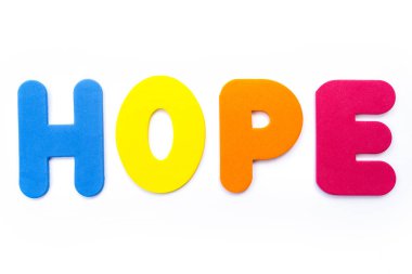 Umut çok renkli harflerle spelt kelime.