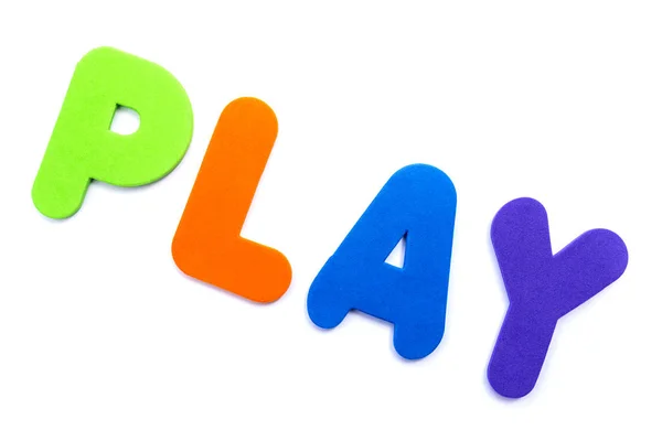 Parola Play Scritto Lettere Multicolore — Foto Stock